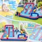5 in 1 Kids Water Slide Inflatable Jump House with Dual Slides Climbing Wall Basketball Hoop Splash Pool